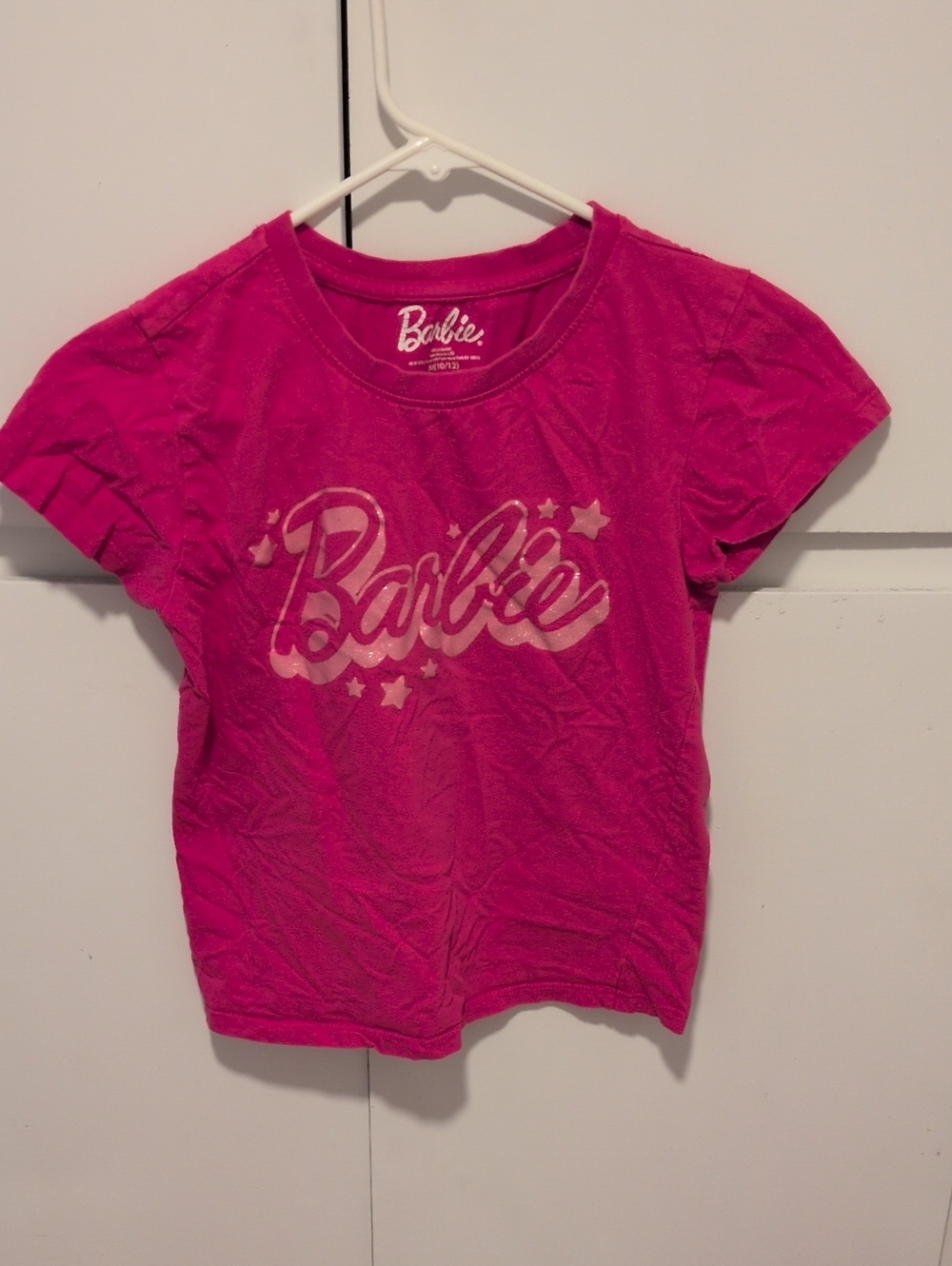Barbie Hot Pink Short Sleeve Logo Tee with Stars